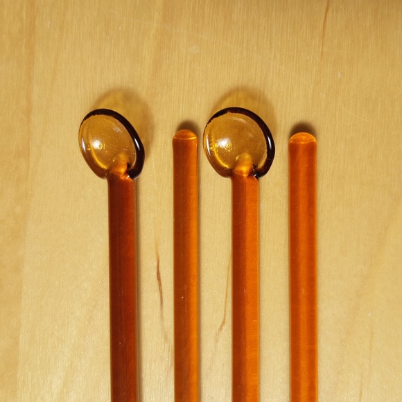 MCM Amber Glass Swizzle Sticks - Picture 3 of 3